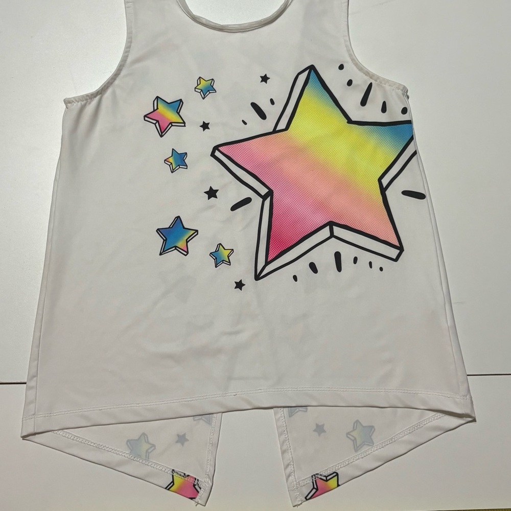 Lucky in Love Pink and White Star Tank Top
